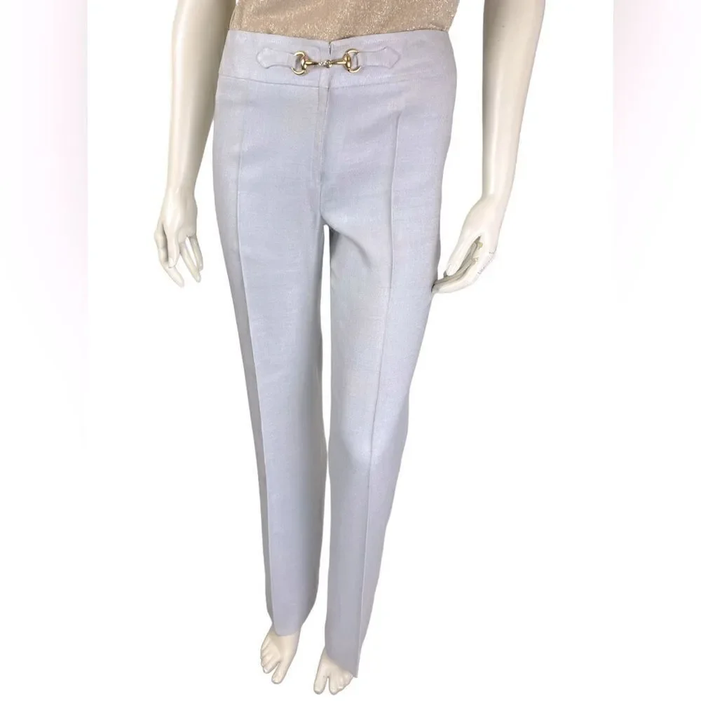 Stunning Vintage Alan Austin Co. Pale BluePants with Gold Fittings Good Cond.